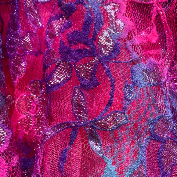 Justice Hot Pink Shimmery Tutu Skirt Skort Size 10 - Picture 2 of 8